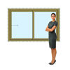 Imagen de Ventana PVC DVH  ROBLE CLARO 160 x 100  doble vidrio corredizas.