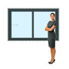 Imagen de Ventana PVC DVH  ANTRACITA 160 x 100  doble vidrio corredizas.