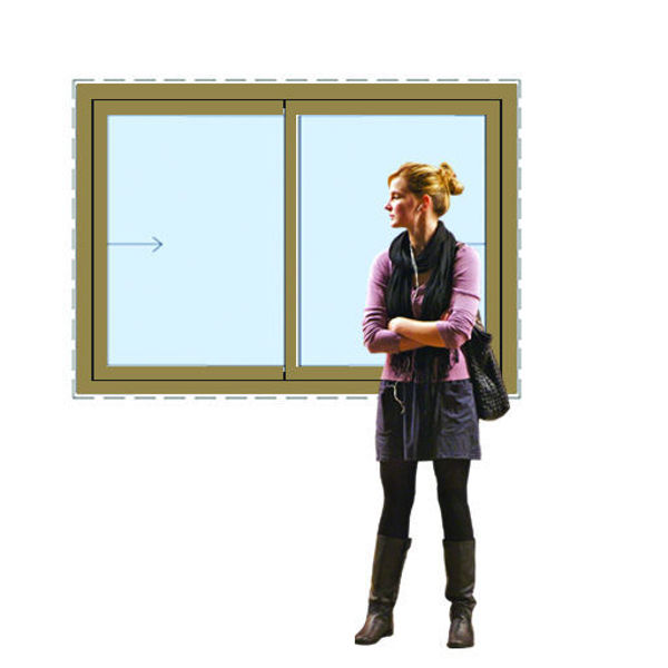 Imagen de Ventana PVC DVH ROBLE CLARO 140 x 100 doble vidrio  corredizas.