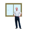 Imagen de Ventana PVC DVH ROBLE CLARO 120 x 100  doble vidrio corredizas.
