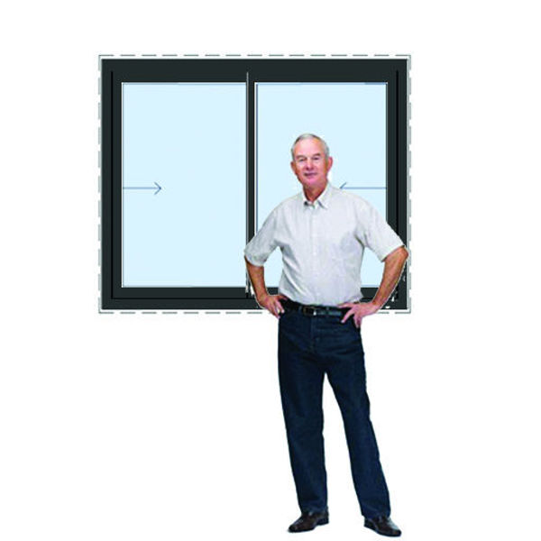Imagen de Ventana PVC DVH EURO-BLACK 120 x 100  doble vidrio corredizas