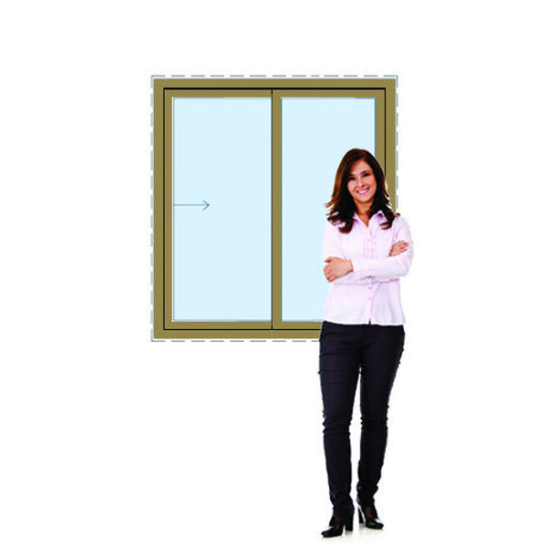 Imagen de Ventana PVC DVH ROBLE CLARO  100x100  doble vidrio corredizas.