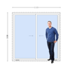 Imagen de Puerta Ventana PVC DVH 200 x 205  doble vidrio  corredizas (Incluye Mosquitero)