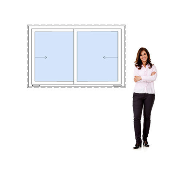 Imagen de Ventana PVC DVH 160 x 100  doble vidrio corredizas (Incluye Mosquitero)