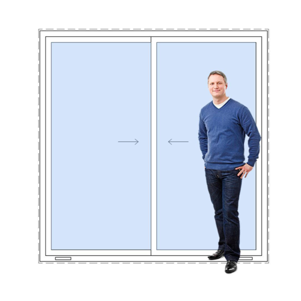 Imagen de Puerta Ventana PVC DVH 200 x 205  doble vidrio  corredizas (Incluye Mosquitero)